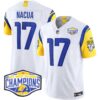 Los Angeles Rams 2024 NFC West Division Champions Vapor Limited Jersey – All Stitched – White – Puka Nacua Jersey