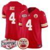Chiefs 2024 AFC West Division Champions Patch Vapor Limited Jersey – All Stitched – Red – Rashee Rice Jersey