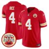 Chiefs 2024 Lamar Hunt Patch Vapor Limited Jersey – All Stitched – Red – Rashee Rice Jersey
