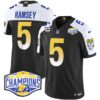 Los Angeles Rams 2024 NFC West Division Champions Vapor Limited Jersey – All Stitched – Black Alternate – Jalen Ramsey Jersey