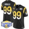 Los Angeles Rams 2024 NFC West Division Champions Vapor Limited Jersey – All Stitched – Black – Aaron Donald Jersey