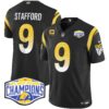Los Angeles Rams 2024 NFC West Division Champions Vapor Limited Jersey – All Stitched – Black – Matthew Stafford Jersey