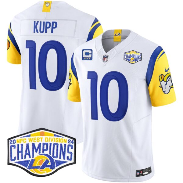 Los Angeles Rams 2024 NFC West Division Champions Vapor Limited Jersey – All Stitched – White – Cooper Kupp Jersey