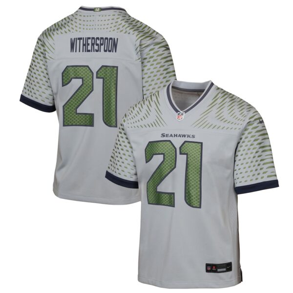 Youth Seattle Seahawks Devon Witherspoon Nike Wolf Gray 2025 Rivalries Collection Game Jersey