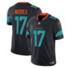Men's Miami Dolphins Jaylen Waddle Nike Pitch Blue 2025 Rivalries Collection Limited Jersey