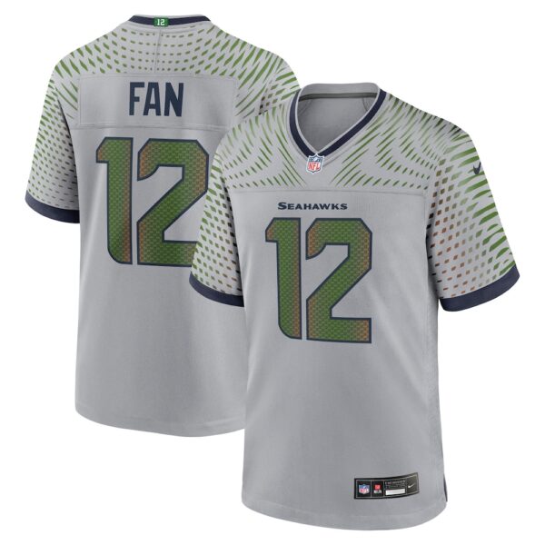 Men's Seattle Seahawks 12s Nike Wolf Gray 2025 Rivalries Collection Game Jersey