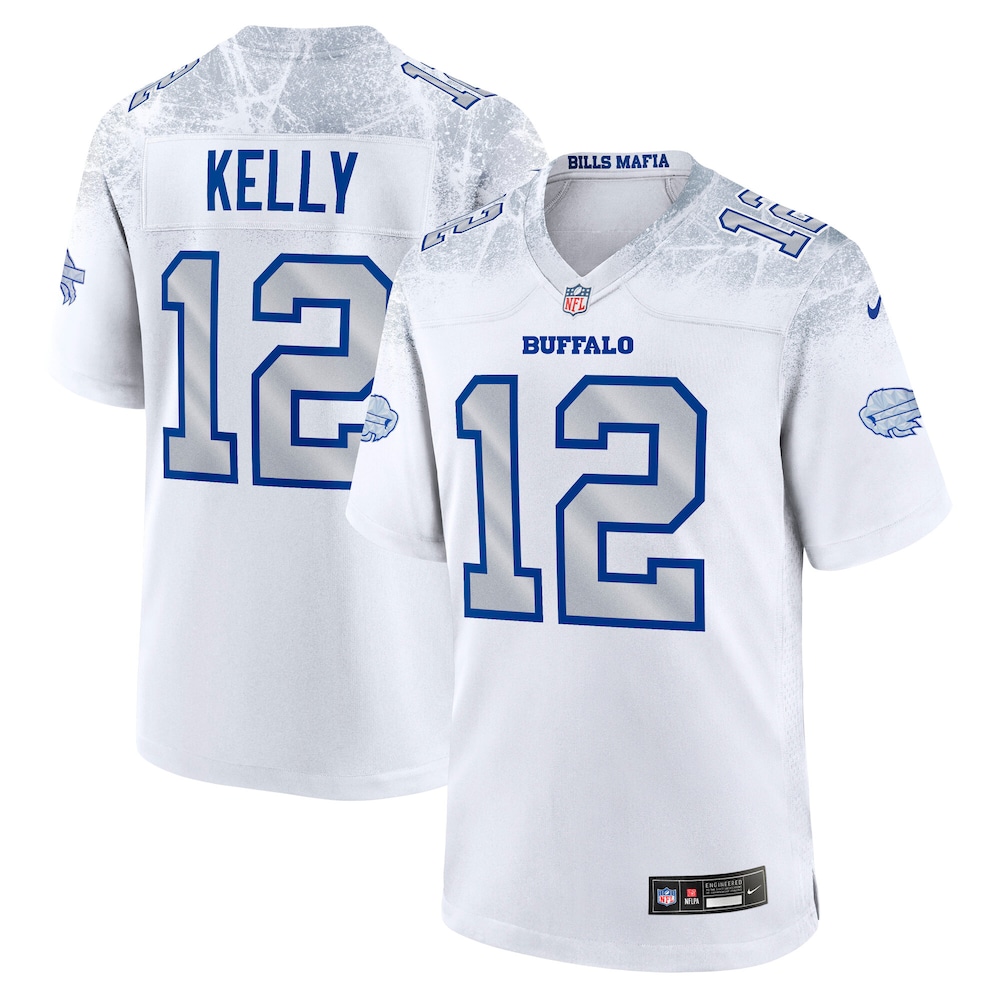 Men's Buffalo Bills Jim Kelly Nike White 2025 Rivalries Collection Retired Player Game Jersey