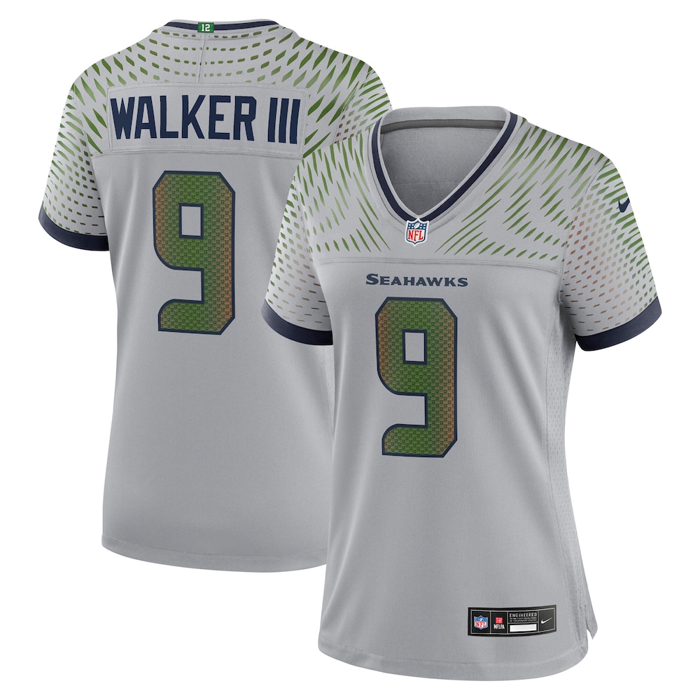 Women's Seattle Seahawks Kenneth Walker III Nike Wolf Gray 2025 Rivalries Collection Game Jersey