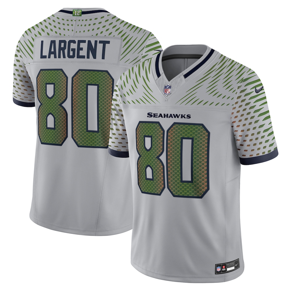 Men's Seattle Seahawks Steve Largent Nike Wolf Gray 2025 Rivalries Collection Retired Player Limited Jersey
