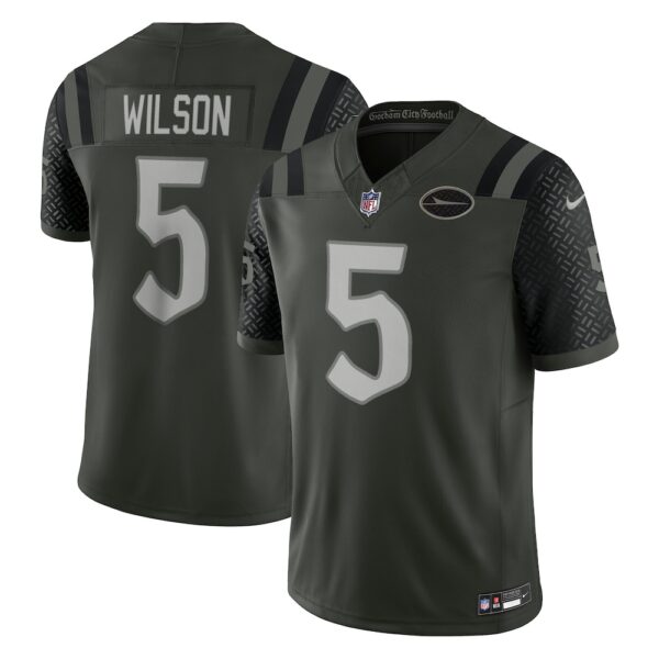Men's New York Jets Garrett Wilson Nike Gotham Green 2025 Rivalries Collection Limited Jersey