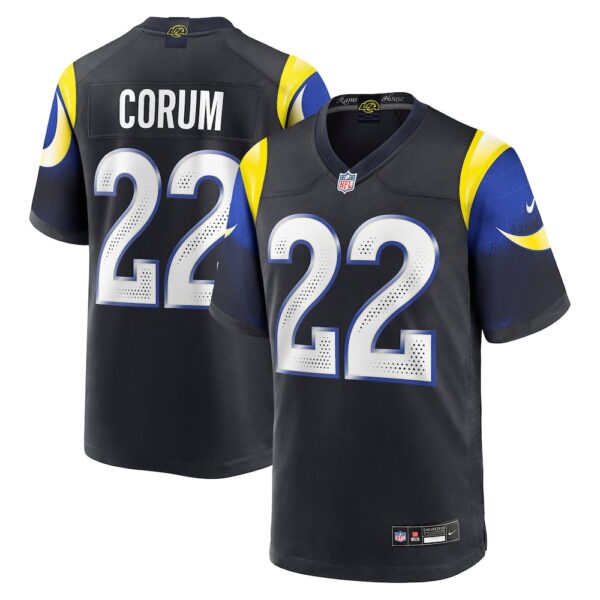 Men's Los Angeles Rams Blake Corum Nike Midnight Blue 2025 Rivalries Collection Game Jersey