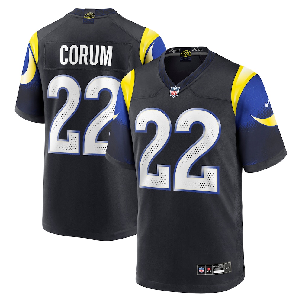 Men's Los Angeles Rams Blake Corum Nike Midnight Blue 2025 Rivalries Collection Game Jersey
