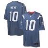 Youth New England Patriots Drake Maye Nike Storm Blue 2025 Rivalries Collection Game Jersey