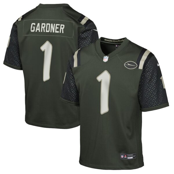 Youth New York Jets Ahmad Sauce Gardner Nike Gotham Green 2025 Rivalries Collection Game Jersey