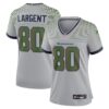 Women's Seattle Seahawks Steve Largent Nike Wolf Gray 2025 Rivalries Collection Retired Game Jersey