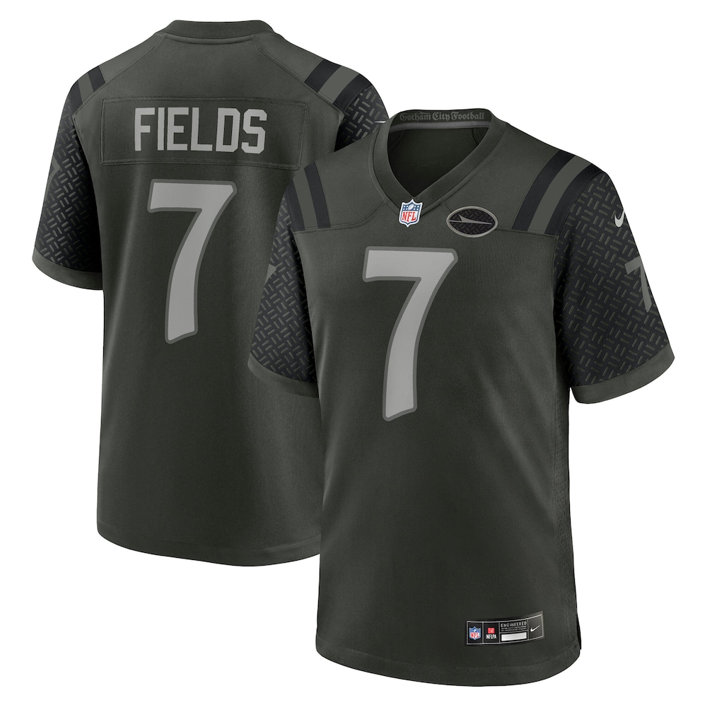 Men's New York Jets Justin Fields Nike Gotham Green 2025 Rivalries Collection Game Jersey