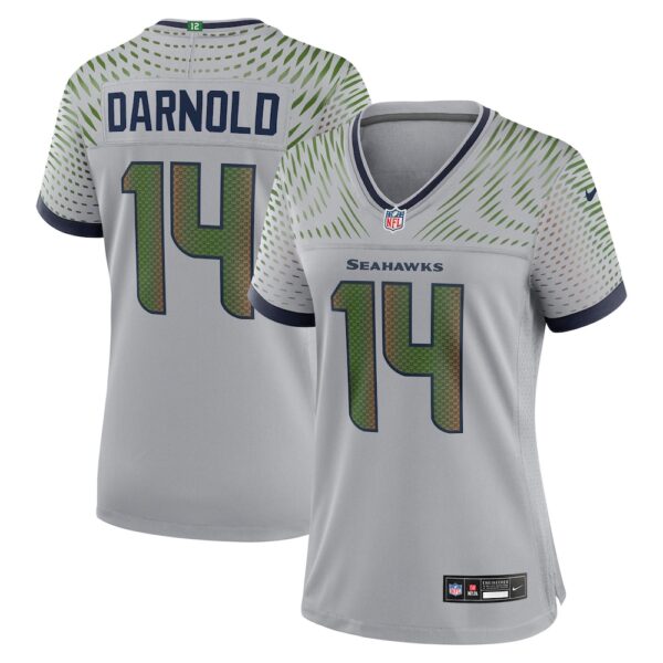Women's Seattle Seahawks Sam Darnold Nike Wolf Gray 2025 Rivalries Collection Game Jersey