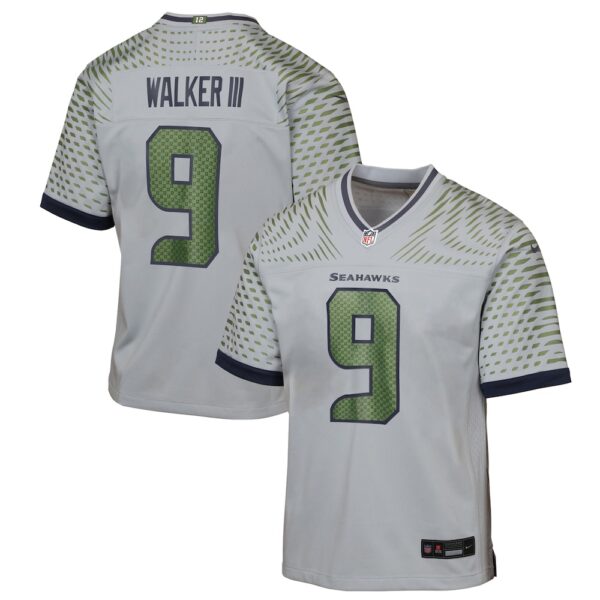 Youth Seattle Seahawks Kenneth Walker III Nike Wolf Gray 2025 Rivalries Collection Game Jersey