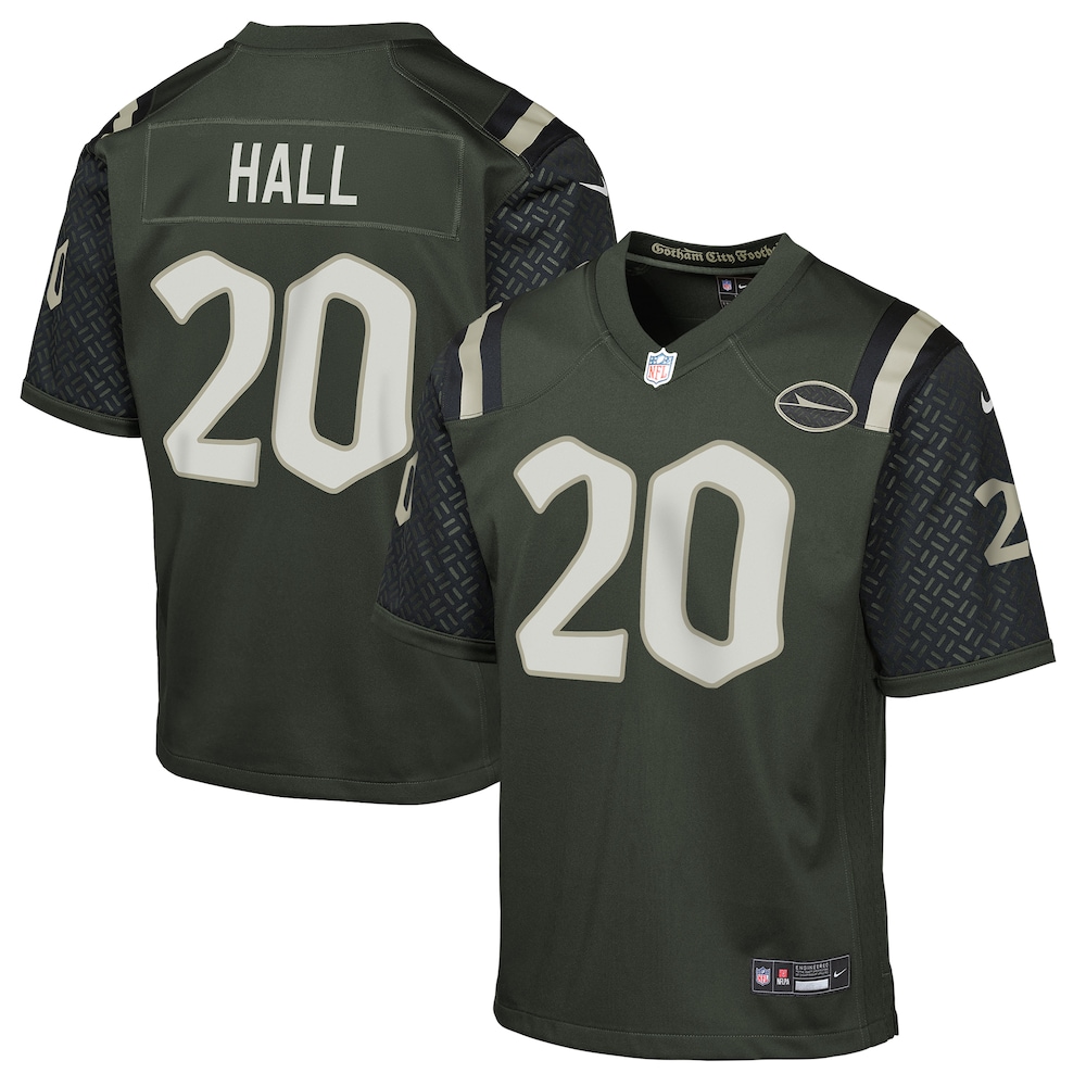Youth New York Jets Breece Hall Nike Gotham Green 2025 Rivalries Collection Game Jersey