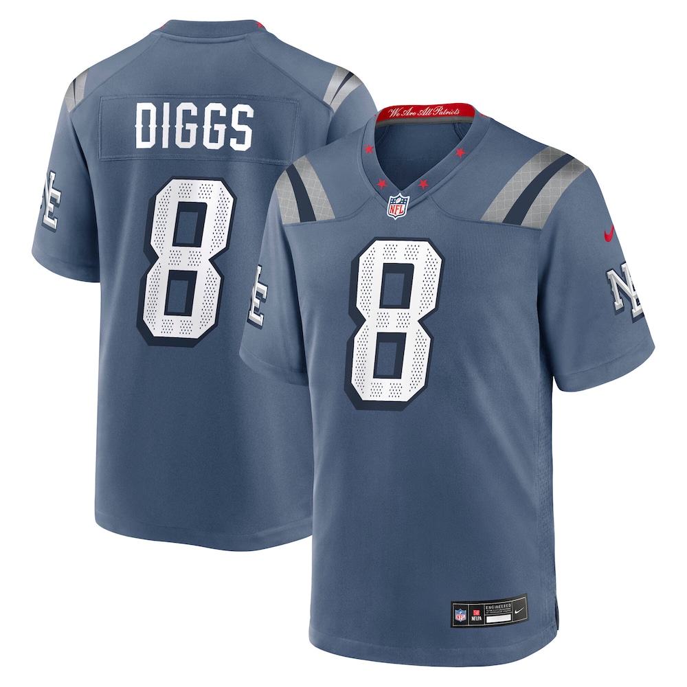 Stefon Diggs New England Patriots Nike 2025 Rivalries Collection Game Jersey Storm Blue