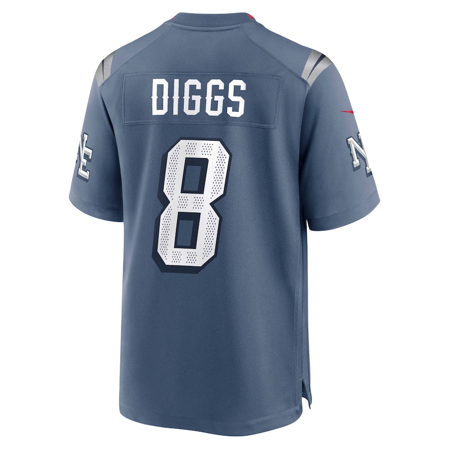 Stefon Diggs New England Patriots Nike 2025 Rivalries Collection Game Jersey Storm Blue - Image 3