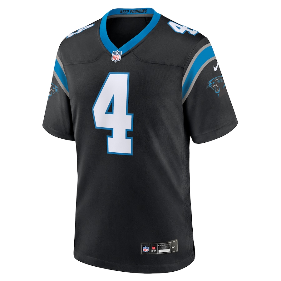 Tetairoa McMillan Carolina Panthers Nike 2025 NFL Draft First Round Pick Game Jersey Black - Image 2