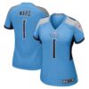 Cameron Ward Tennessee Titans Nike Women's 2025 NFL Draft First Round Pick Game Jersey Light Blue