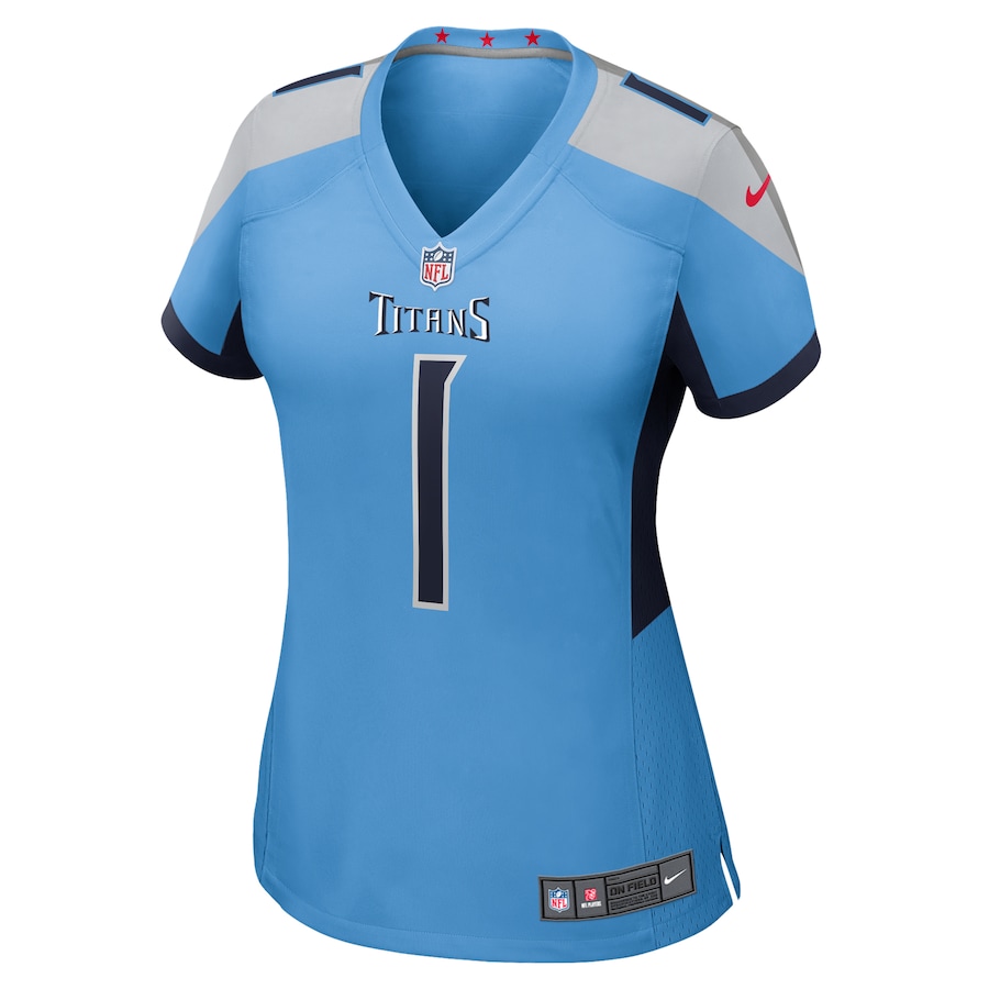 Cameron Ward Tennessee Titans Nike Women's 2025 NFL Draft First Round Pick Game Jersey Light Blue - Image 2