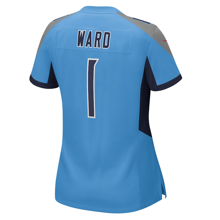 Cameron Ward Tennessee Titans Nike Women's 2025 NFL Draft First Round Pick Game Jersey Light Blue - Image 3