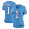 Cam Ward Tennessee Titans Nike Women's 2025 NFL Draft 2nd Alternate Game Jersey Light Blue