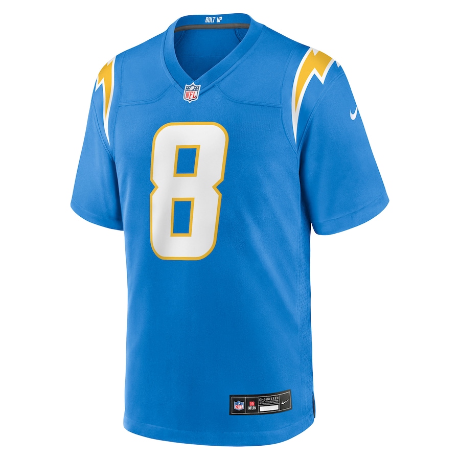 Omarion Hampton Los Angeles Chargers Nike 2025 NFL Draft First Round Pick Game Jersey Powder Blue - Image 2