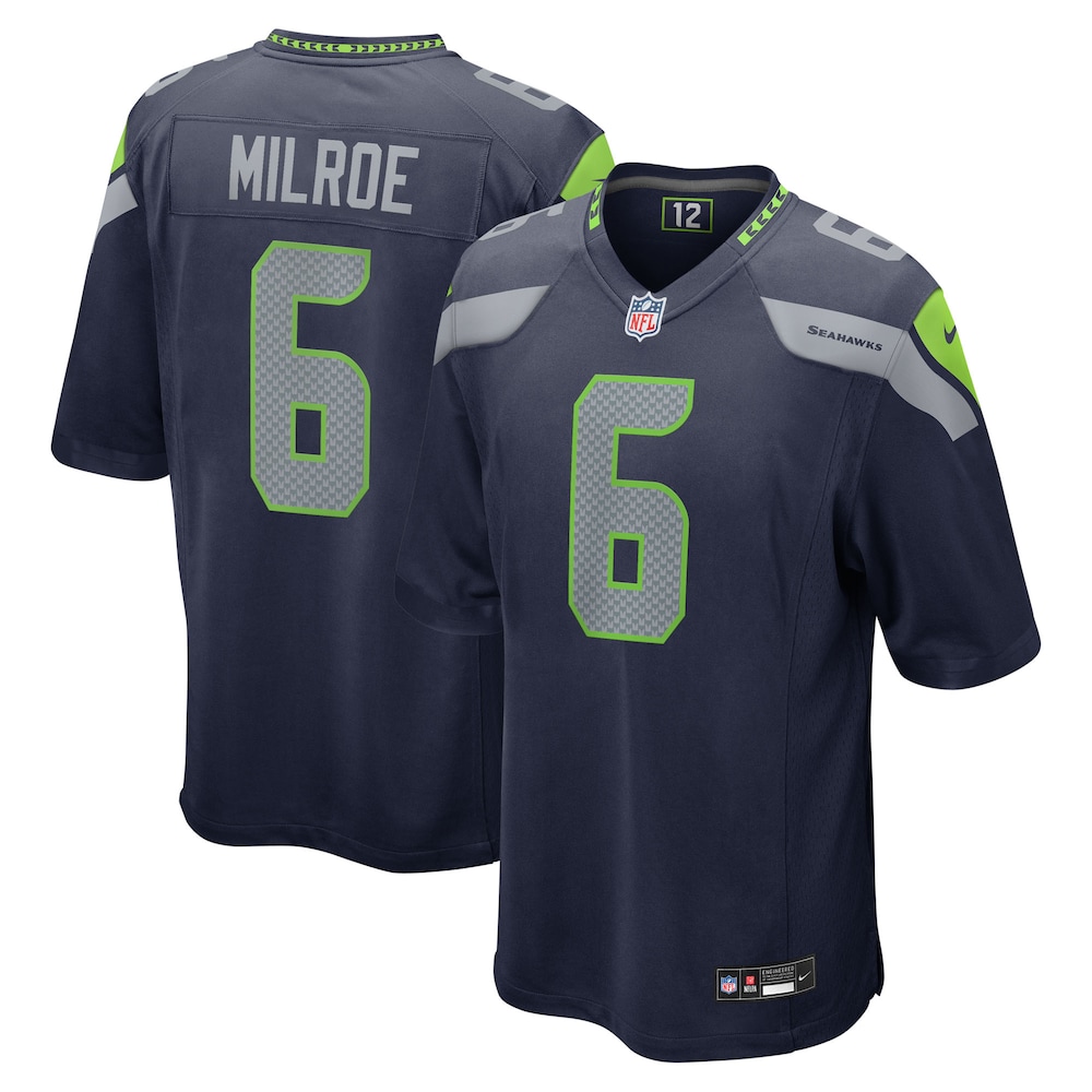 Jalen Milroe Seattle Seahawks Nike 2025 NFL Draft Game Jersey College Navy