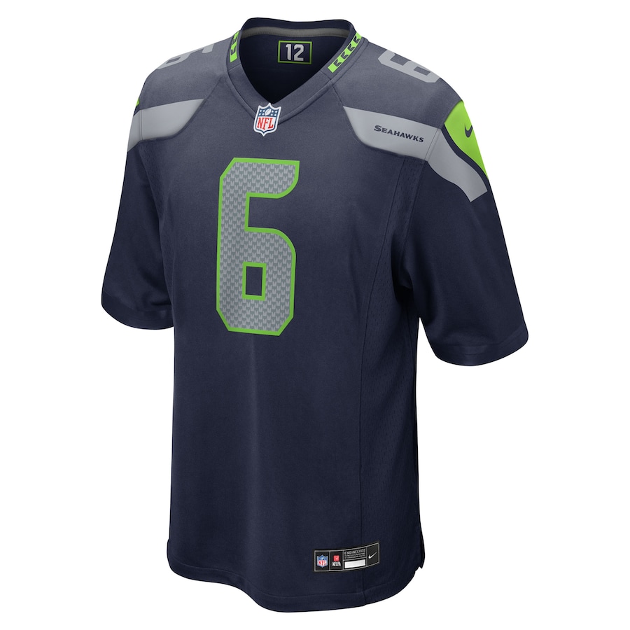 Jalen Milroe Seattle Seahawks Nike 2025 NFL Draft Game Jersey College Navy - Image 2