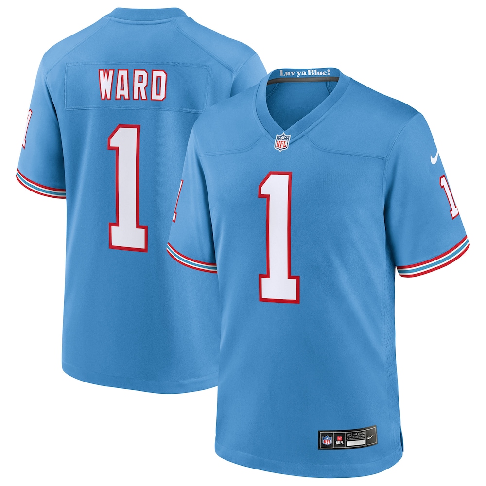 Cameron Ward Tennessee Titans Nike 2025 NFL Draft First Round Pick 2nd Alternate Game Jersey Light Blue