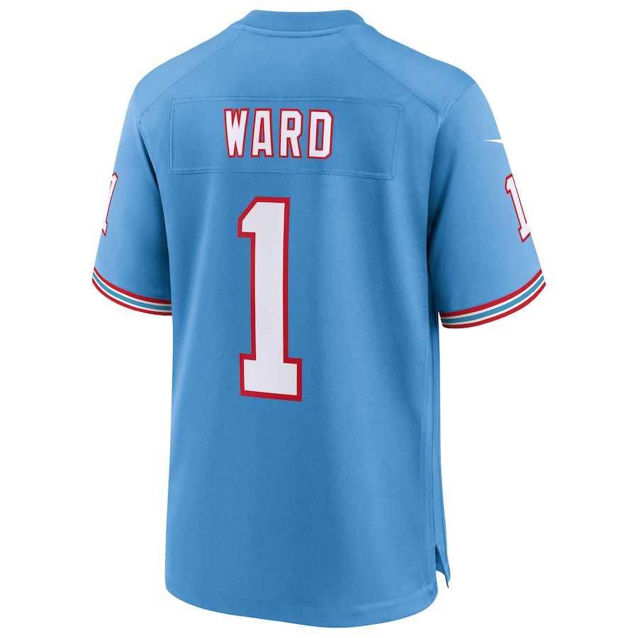 Cameron Ward Tennessee Titans Nike 2025 NFL Draft First Round Pick 2nd Alternate Game Jersey Light Blue - Image 3