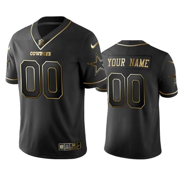 2019 Dallas Cowboys Custom Black Golden Edition Vapor Untouchable Limited Jersey – Men’s