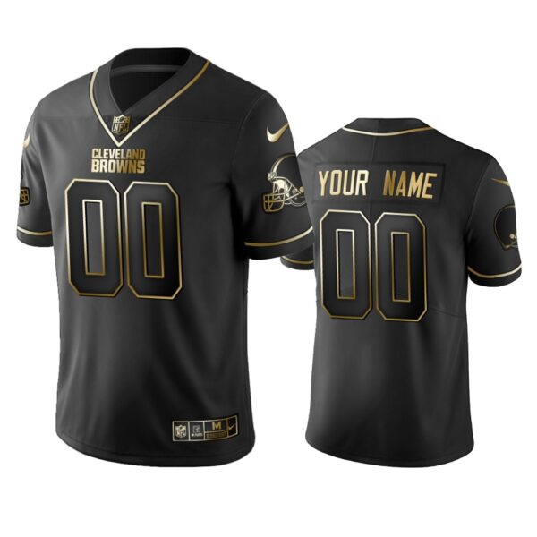 2019 Cleveland Browns Custom Black Golden Edition Vapor Untouchable Limited Jersey – Men’s