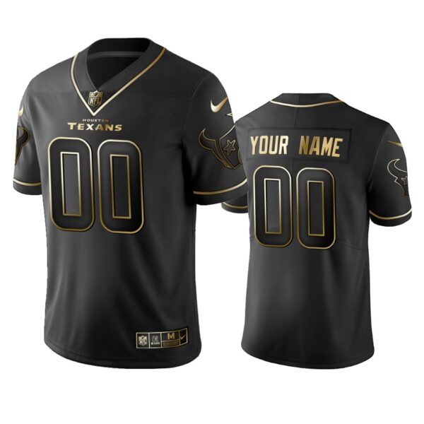 2019 Houston Texans Custom Black Golden Edition Vapor Untouchable Limited Jersey – Men’s