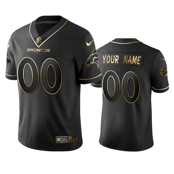 2019 Denver Broncos Custom Black Golden Edition Vapor Untouchable Limited Jersey – Men’s