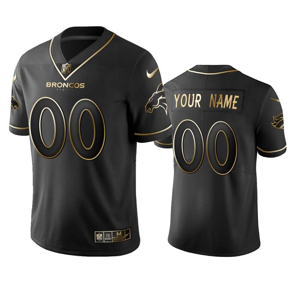 2019 Denver Broncos Custom Black Golden Edition Vapor Untouchable Limited Jersey – Men’s