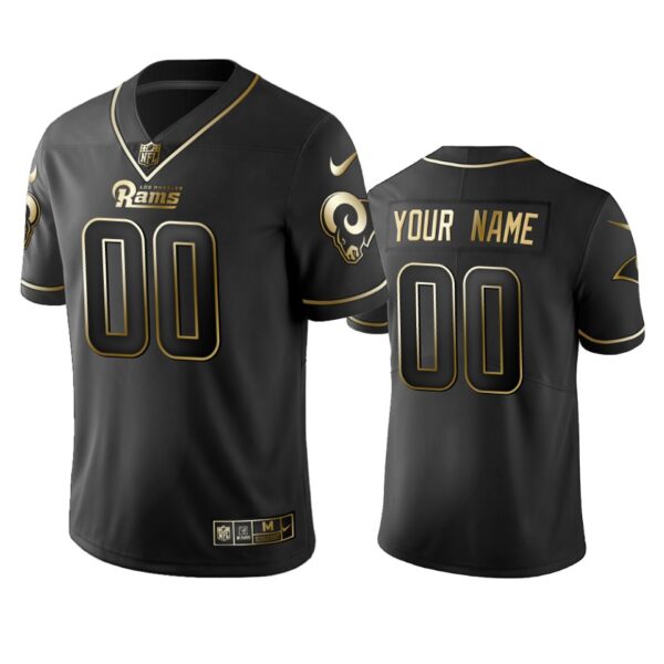 2019 Los Angeles Rams Custom Black Golden Edition Vapor Untouchable Limited Jersey – Men’s