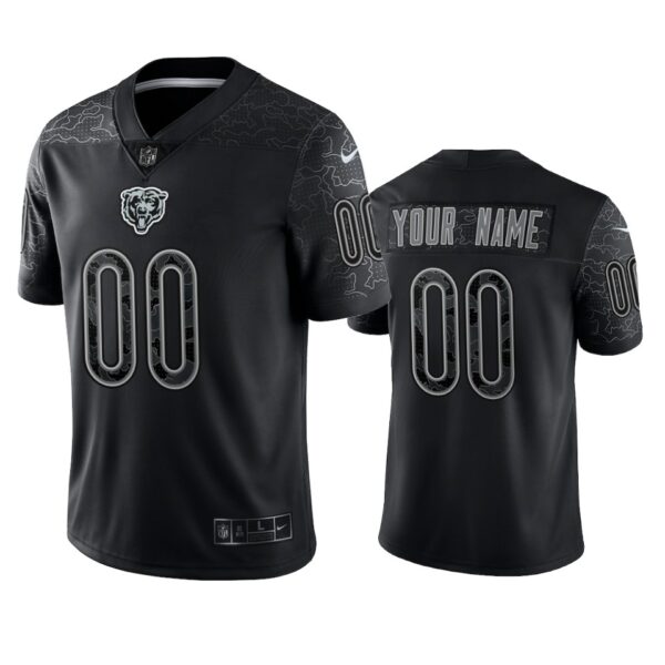Bears Custom Reflective Limited Black Jersey Men’s