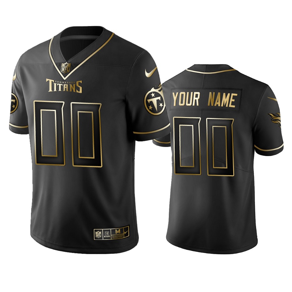 2019 Tennessee Titans Custom Black Golden Edition Vapor Untouchable Limited Jersey – Men’s