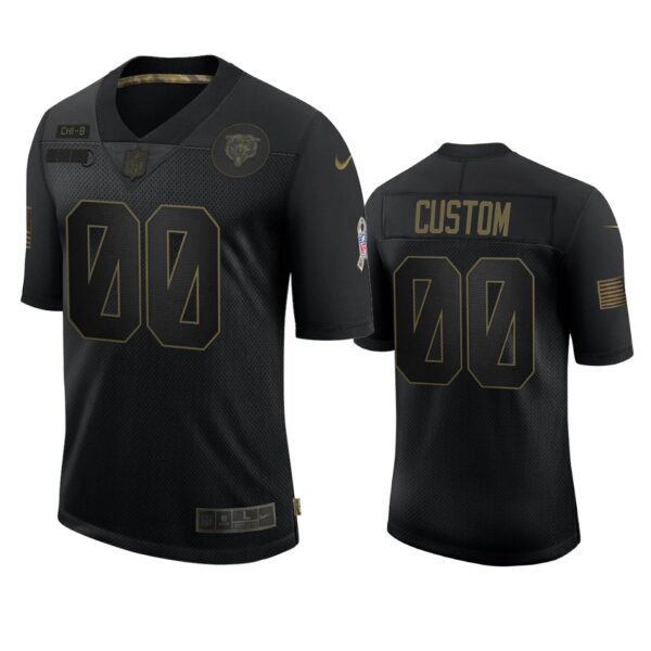 Bears Custom Limited Jersey Black 2020 Salute To Service