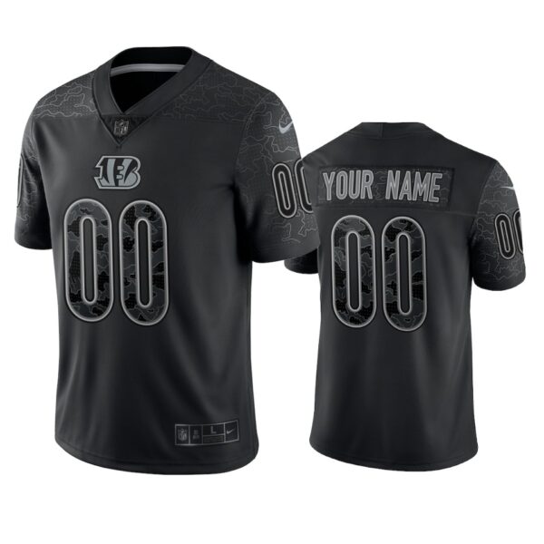 Bengals Custom Reflective Limited Black Jersey
