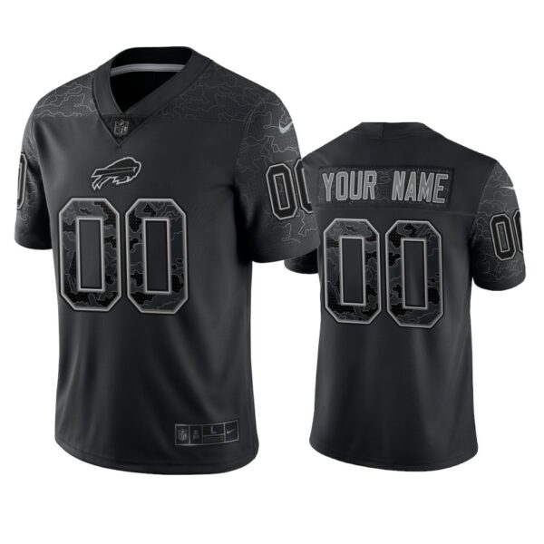 Bills Custom Reflective Limited Black Jersey Men’s