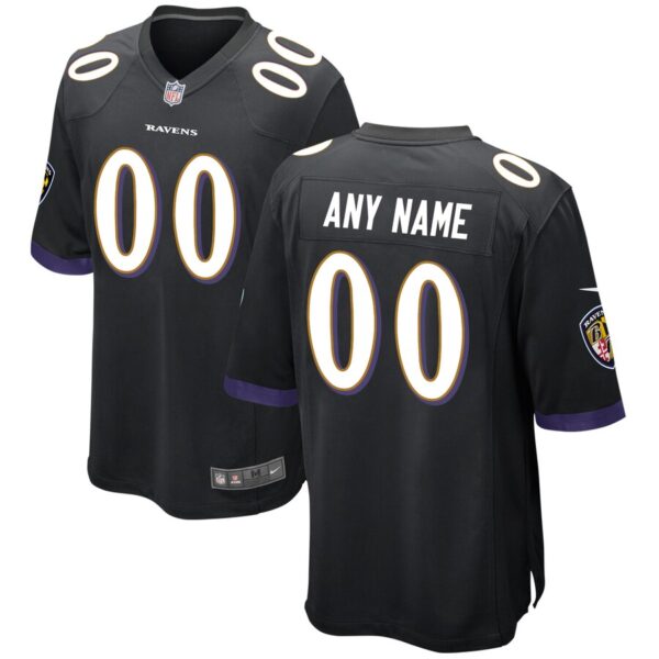 Baltimore Ravens Nike Alternate Custom Game Jersey – Black
