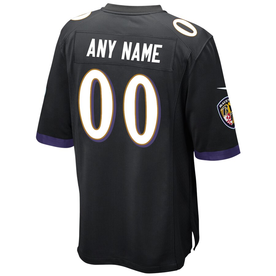 Baltimore Ravens Nike Alternate Custom Game Jersey – Black - Image 3