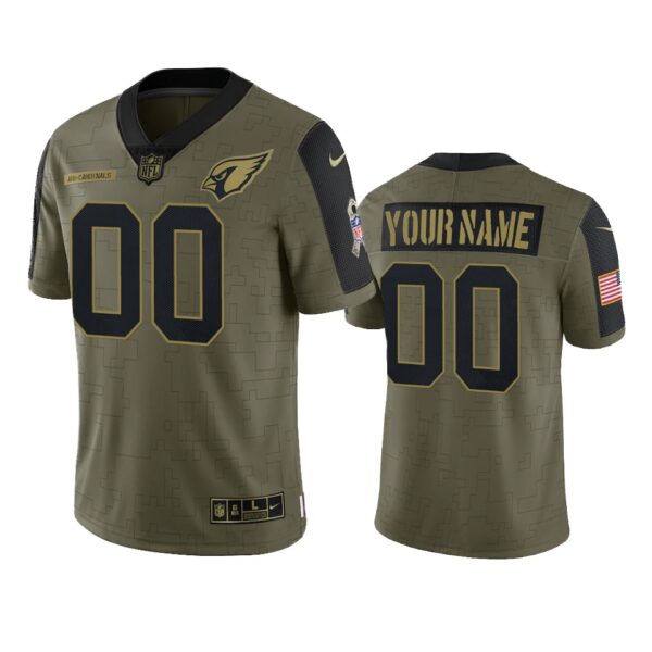 Cardinals Custom Limited Jersey Olive 2021 Salute To Service