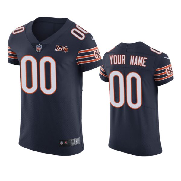 Chicago Bears Custom Navy 100th Season Vapor Elite Jersey